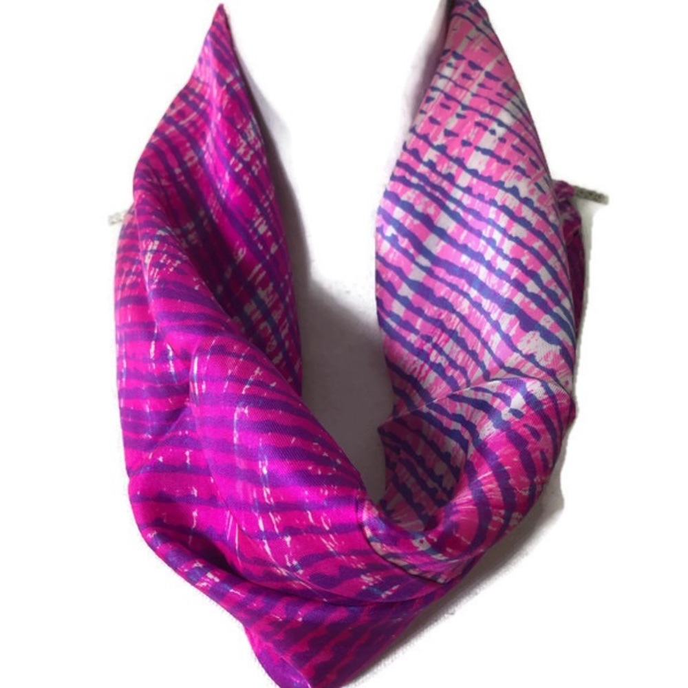 Vera Neumann Silk Infinity Scarf Rare Japan